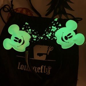 LOUNGEFLY DISNEY MICKEY MOUSE BOO GLOW IN THE DARK GHOST EARS